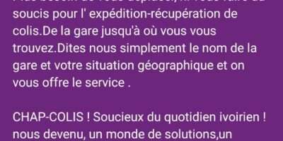 CHAP-COLIS sévices de livraison et divers dans tout Abidjan