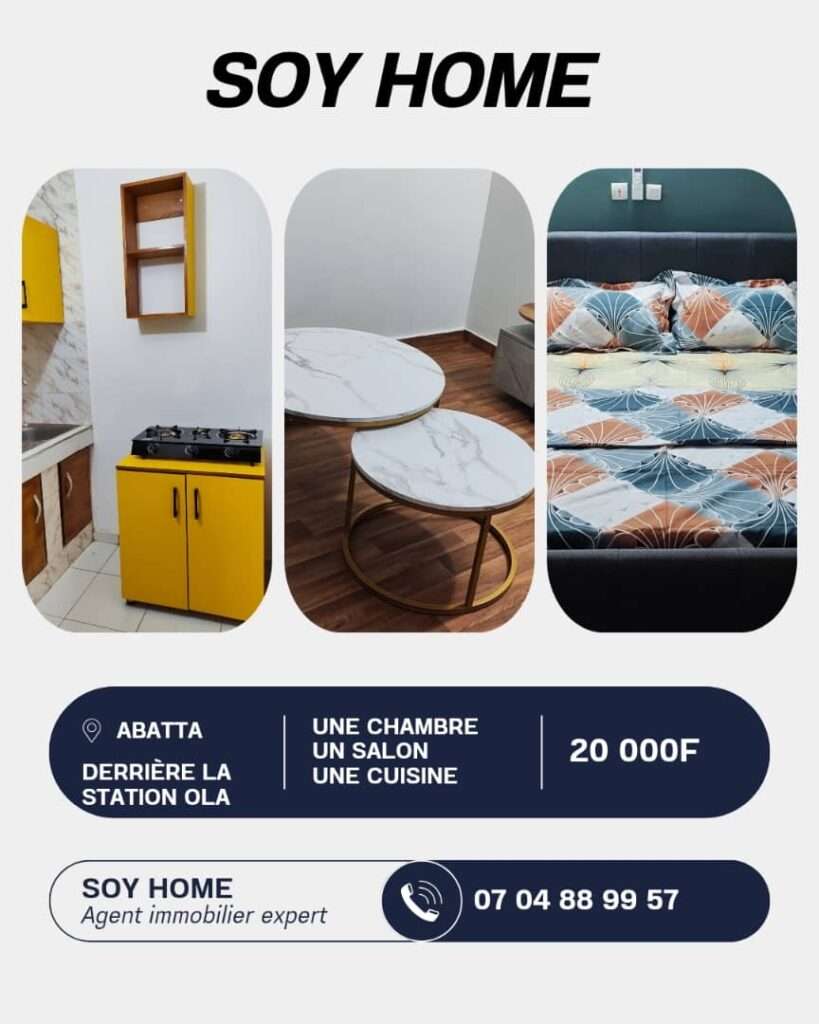 Résidence SOY HOME à ABTTA derrière la station Ola