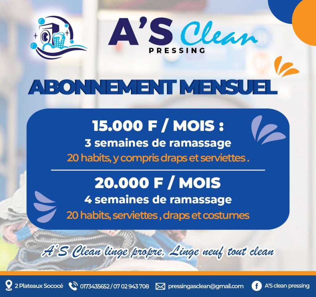 Abonnement mensuel pressing