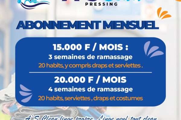 Abonnement mensuel pressing